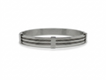 Anti-tarnish silver cable-textured kada bracelet.