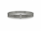 Anti-tarnish silver cable-textured kada bracelet.