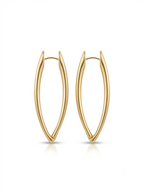 Anti Tarnish 18K Gold Plated  Aura Marquise Hoops earrings for Women