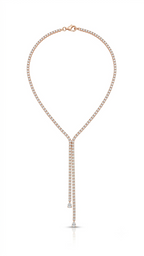 Celeste Diamond Lariat Tennis Necklace 18K gold plated with CZ stones