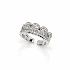 Celeste diamond cluster ring with sparkling stones and pavé-set silver band