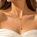 The Rhea Teardrop Lariat Necklace