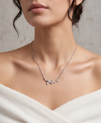 Crystal Script "Love" Pendant Necklace