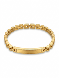 Gold-toned ID Bar Link Bracelet - 18K Gold Plated