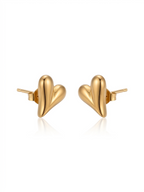 Radiant Molten Gold Heart Jewelry Set - 18K Gold Plated