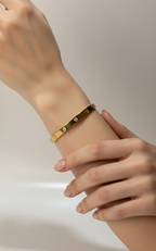 The Horizon Emerald-Cut Bangle - 18K Gold Plated