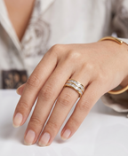The Timeless Elegance Double-Row Eternity Ring - 18K Gold Plated