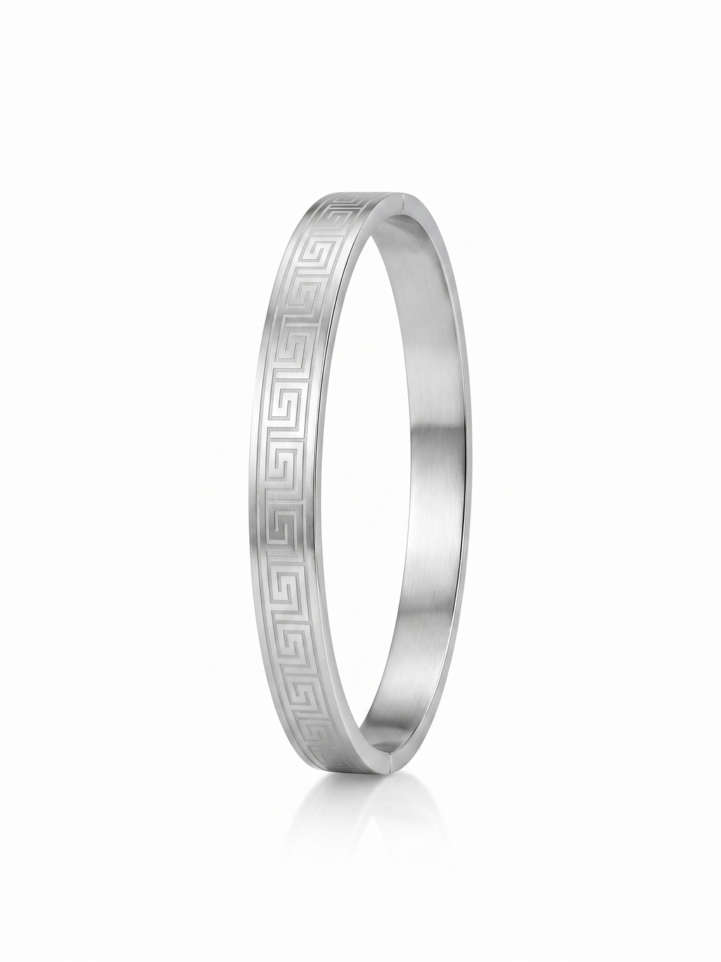 Grecian Meander Silver Men's Bracelet