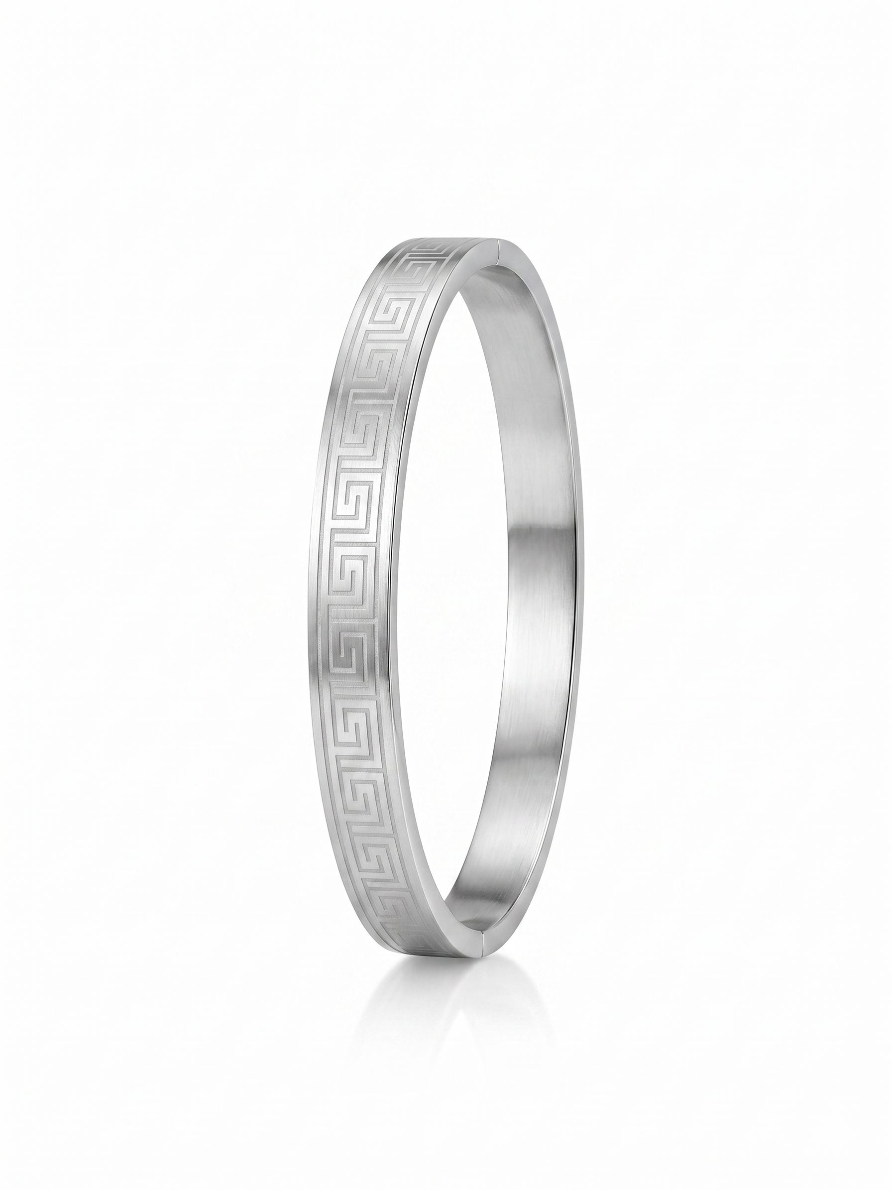 Grecian Meander Silver Men's Bracelet