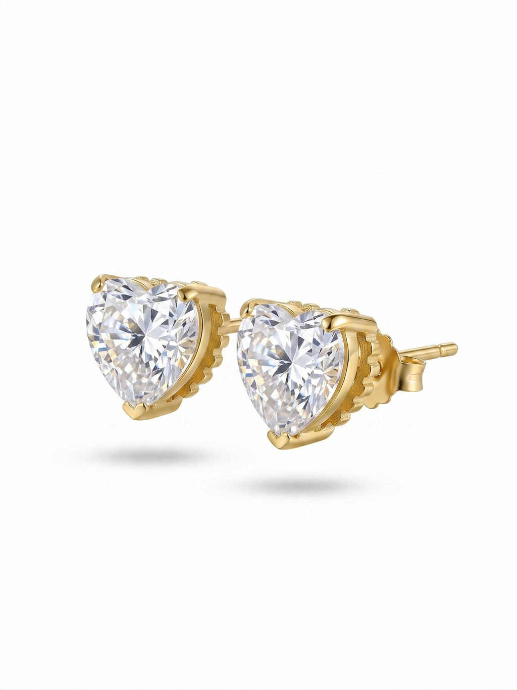 Heartfelt Solitaire Studs - 18K Gold Plated
