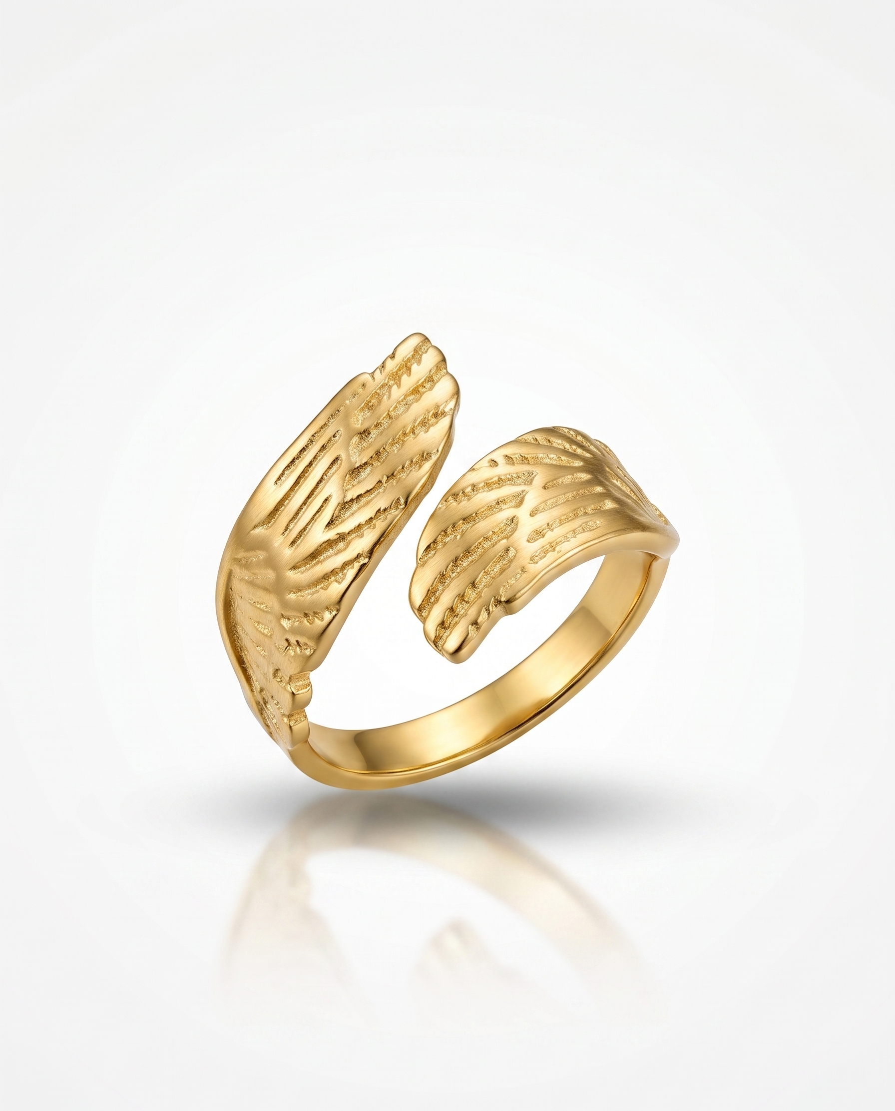 The Seraphic Wing Open Wrap Ring - 18K Gold Plated