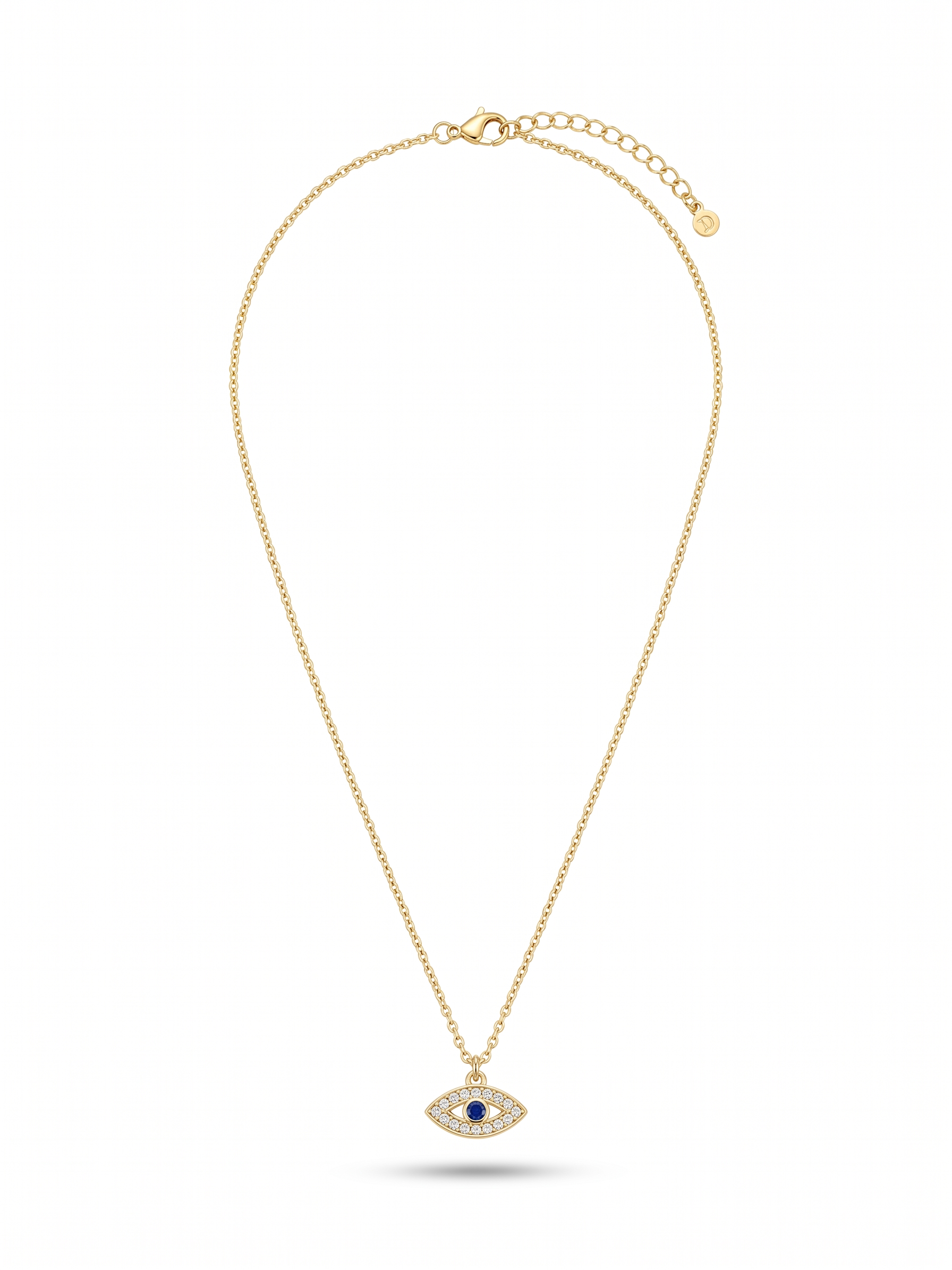 Radiant Evil Eye Pendant Necklace - 18K Gold Plated