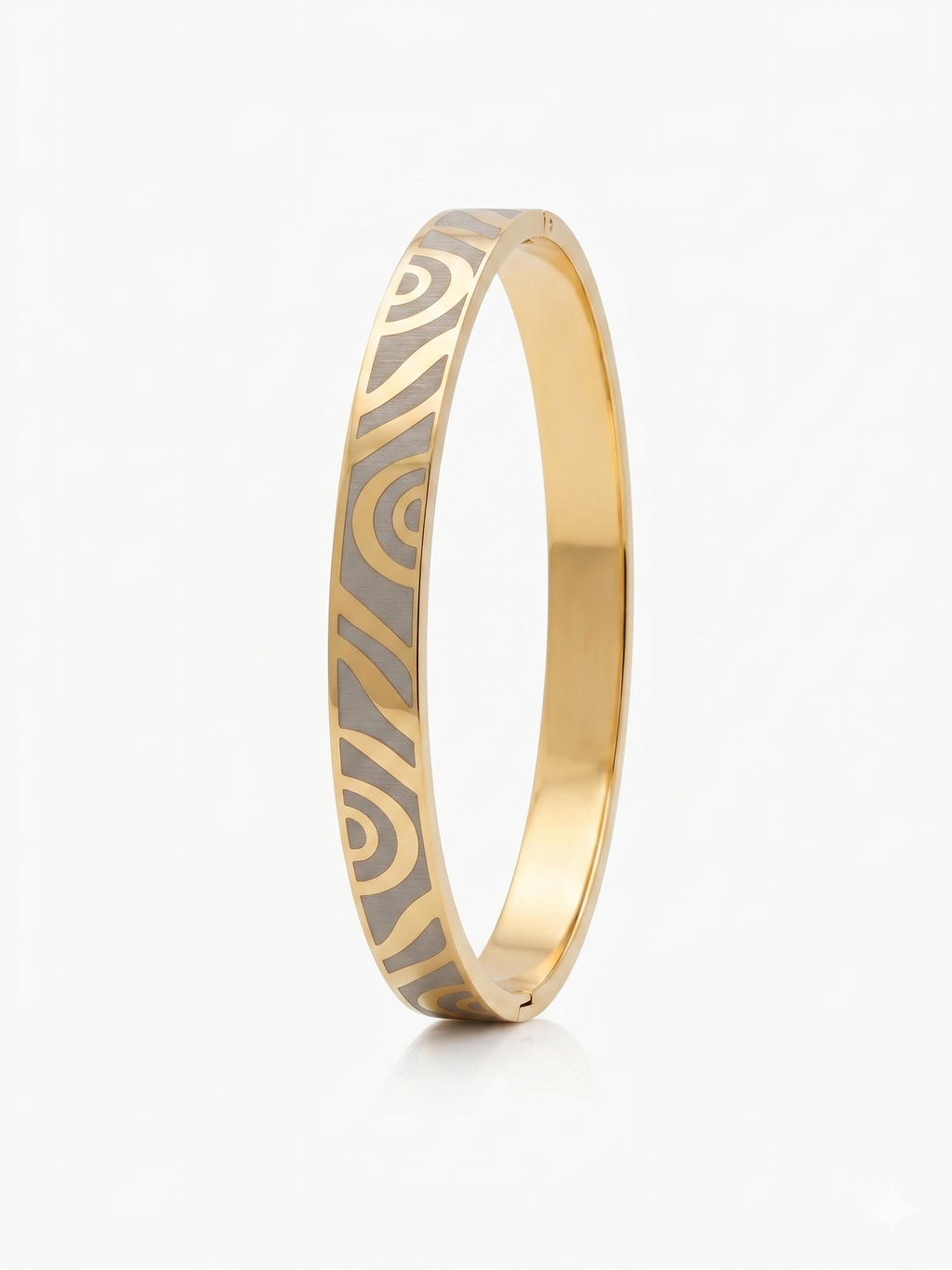 Roman Silver Duo Men's Bracelet - 18K Gold Plated