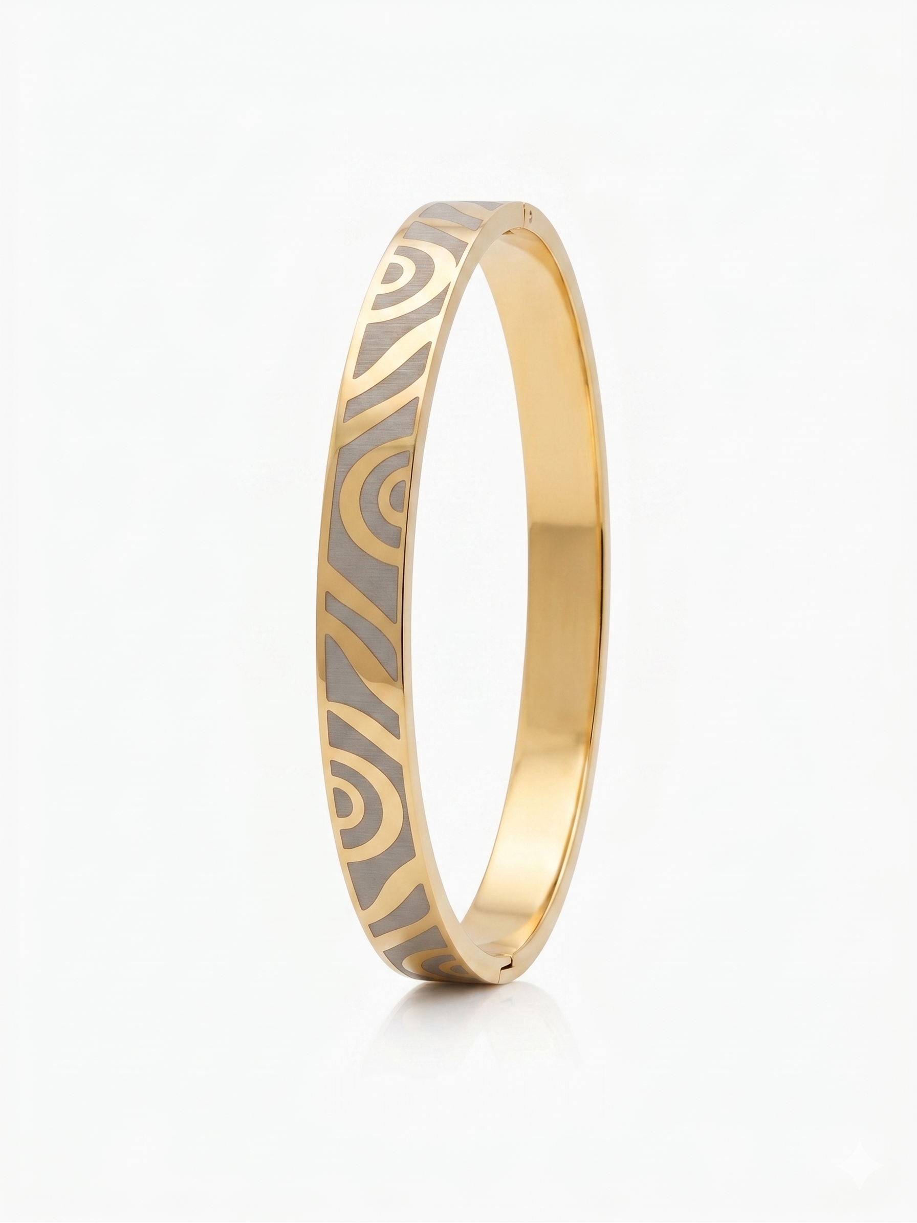 Roman Silver Duo Men's Bracelet - 18K Gold Plated