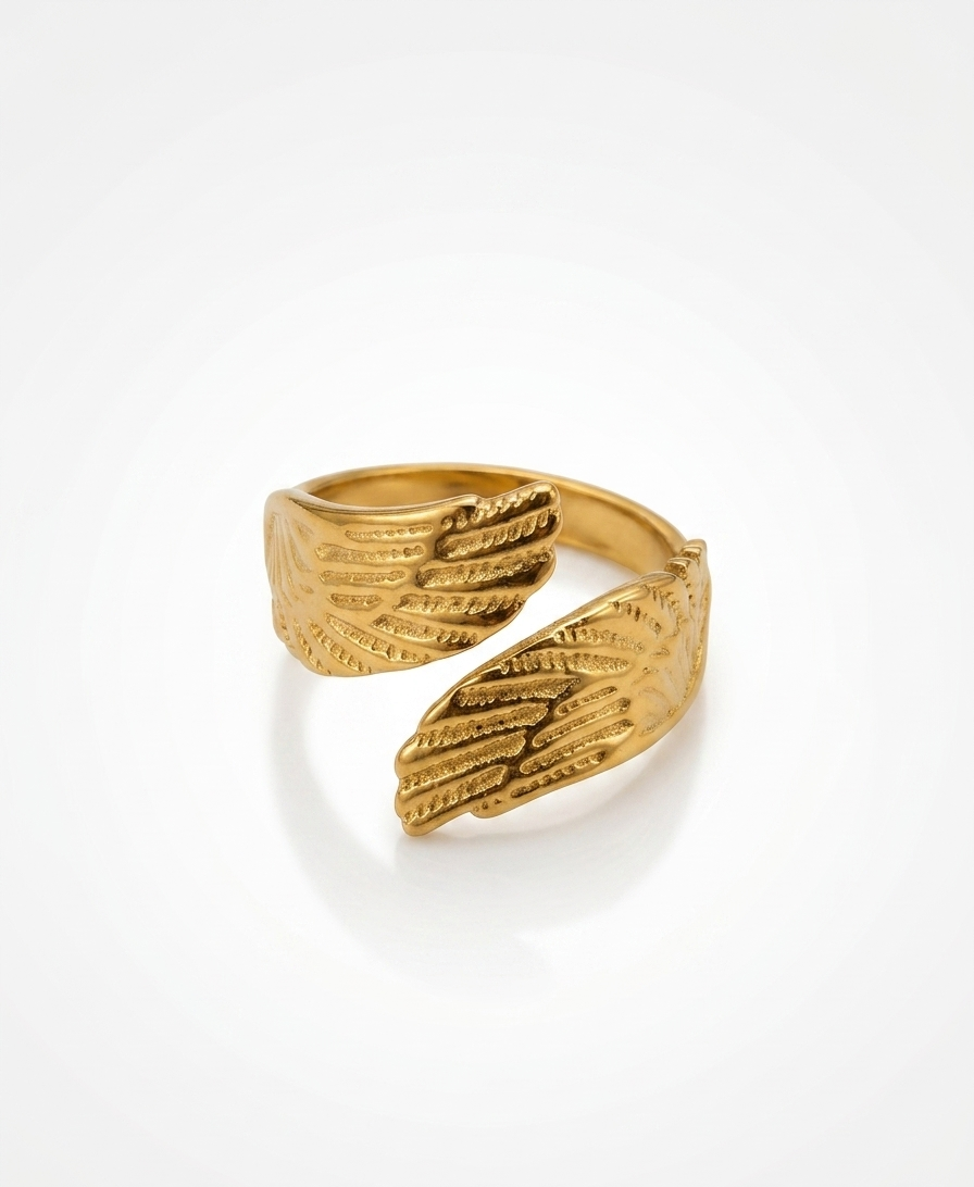 The Seraphic Wing Open Wrap Ring - 18K Gold Plated