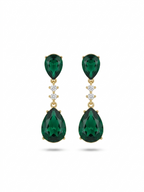 The Emerald Teardrop Drops - 18K Gold Plated