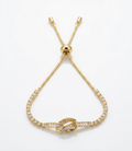 Gold Infinite Knot Baguette Adjustable Bracelet - 18K Gold Plated
