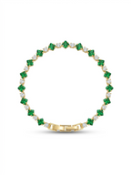 The Royal Verdant Green Tennis Bracelet - 18K Gold Plated