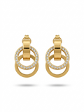 Interlock Halo Drop Earrings - 18K Gold Plated