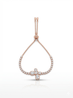Rose Gold Floral Petal Adjustable Bracelet - 18K Gold Plated