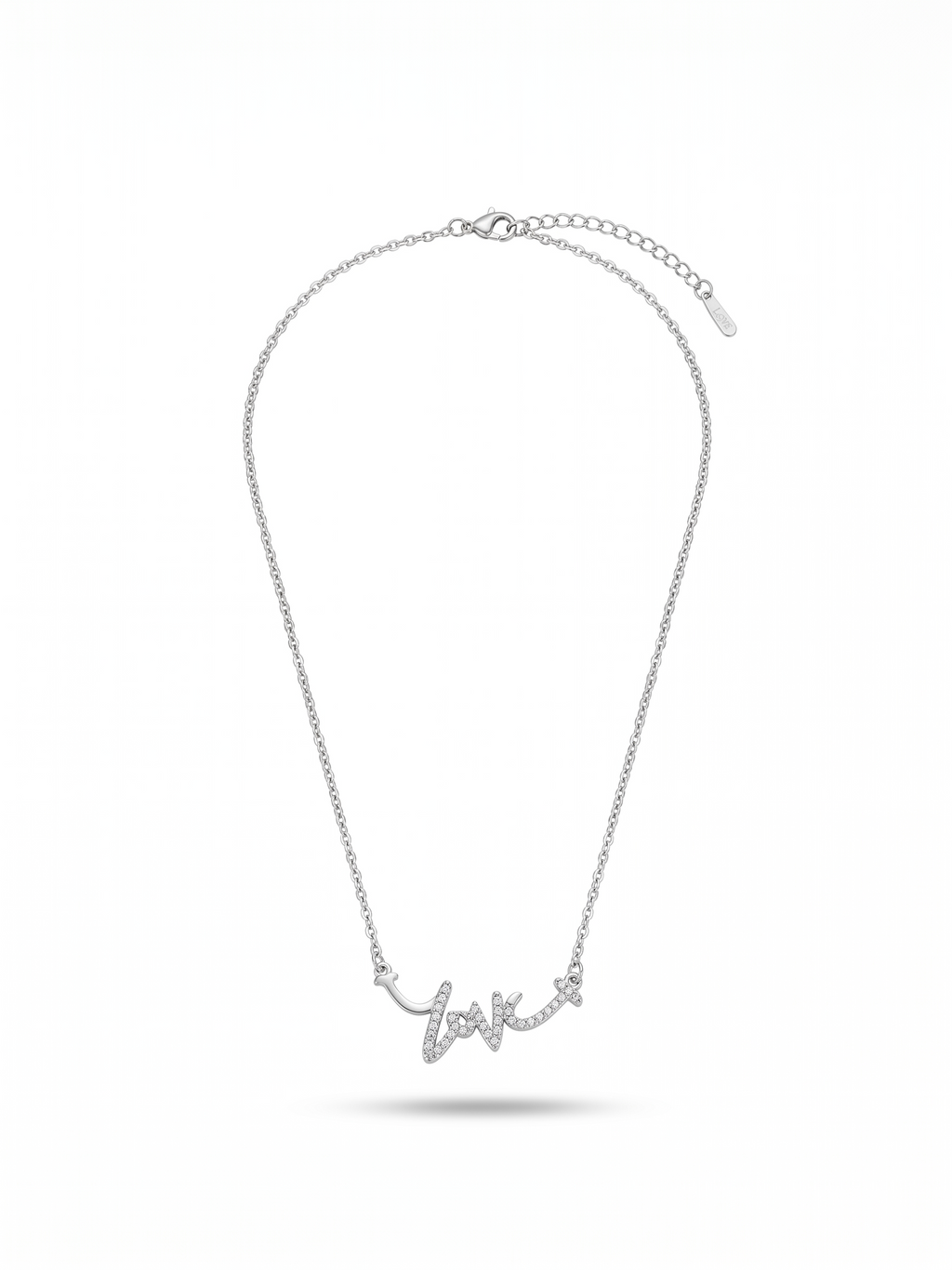 Crystal Script "Love" Pendant Necklace