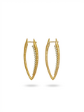 Aura Pearl Marquise Hoops - 18K Gold Plated