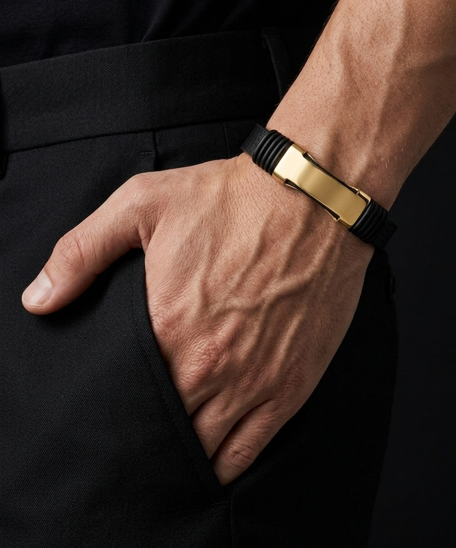Leather Noir Fusion Bracelet