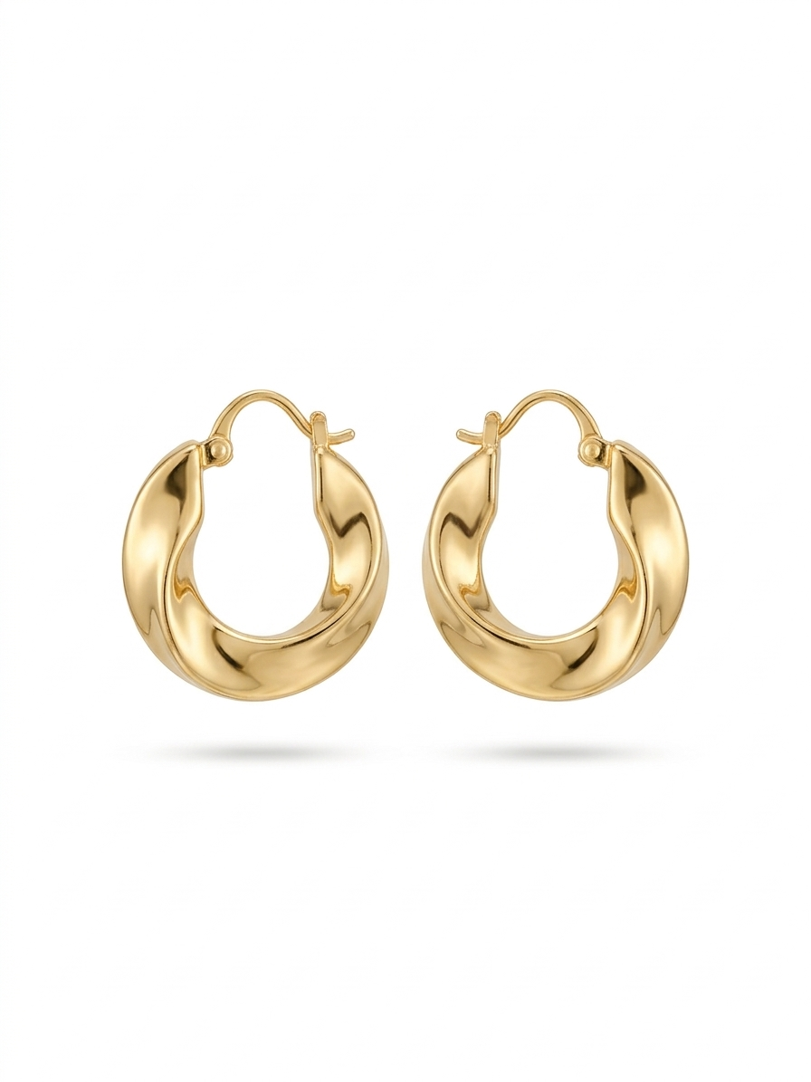 The Solstice Twist Hoops - 18K Gold Plated