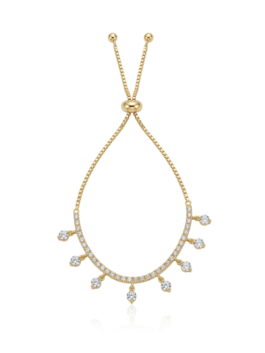 Gold Celestial Charm Adjustable Bolo Bracelet - 18K Gold Plated