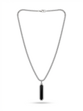 Onyx Inlay Octagonal Bar Necklace