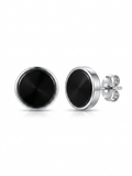 Titan Shadow & Chrome Brushed Stud Earrings
