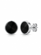 Titan Shadow & Chrome Brushed Stud Earrings