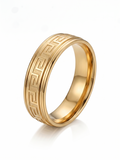 Men’s Engraved Grecian Ring - 18K Gold Plated