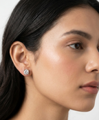 Round Solitaire Studs - 18K Gold Plated