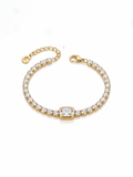 Aura Emerald-Cut Tennis Bracelet - 18K Gold Plated