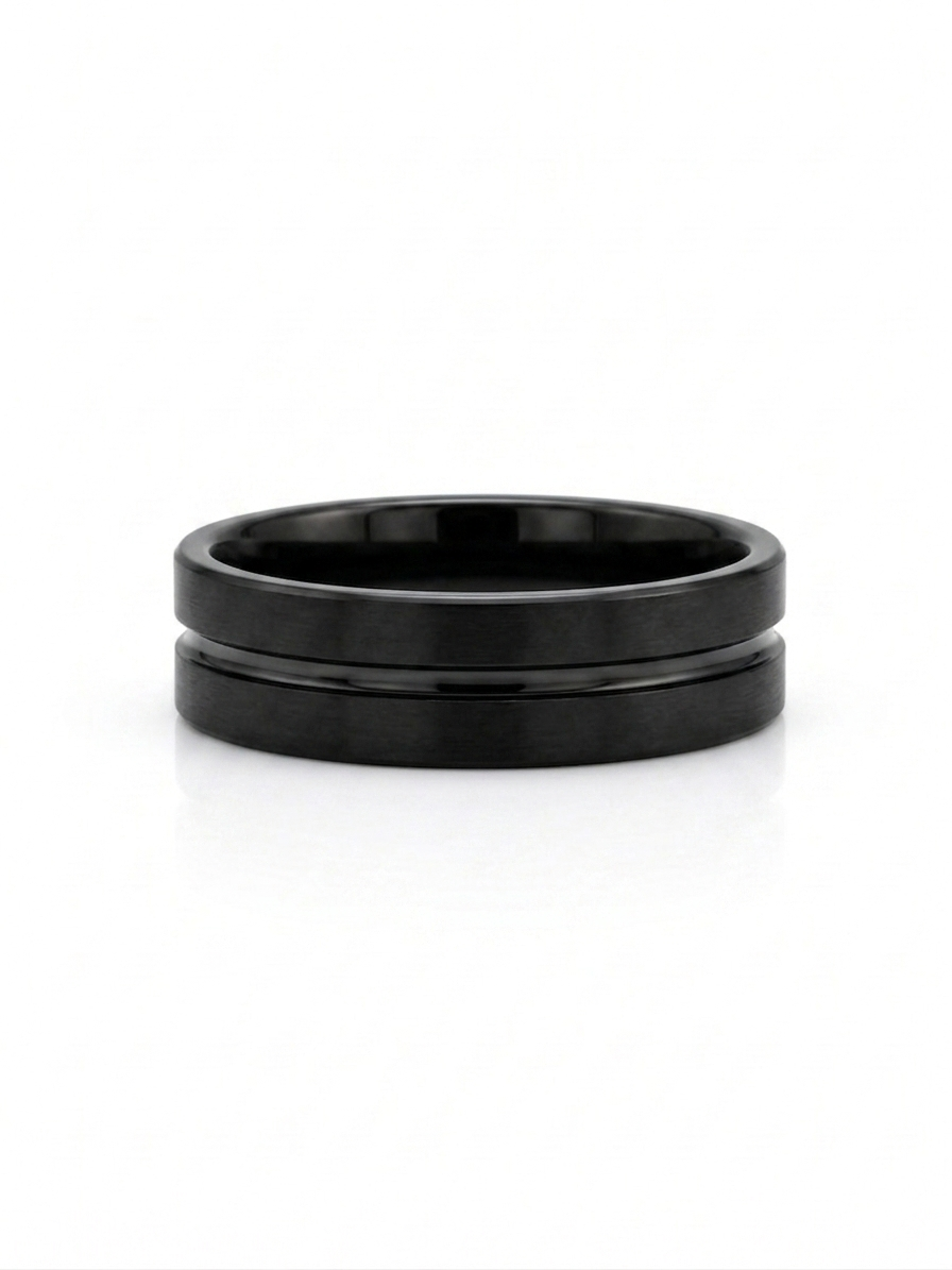 Men’s Matte Black Groove Band