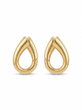 The Sculpted Teardrop Hoops - 18K Gold Plated