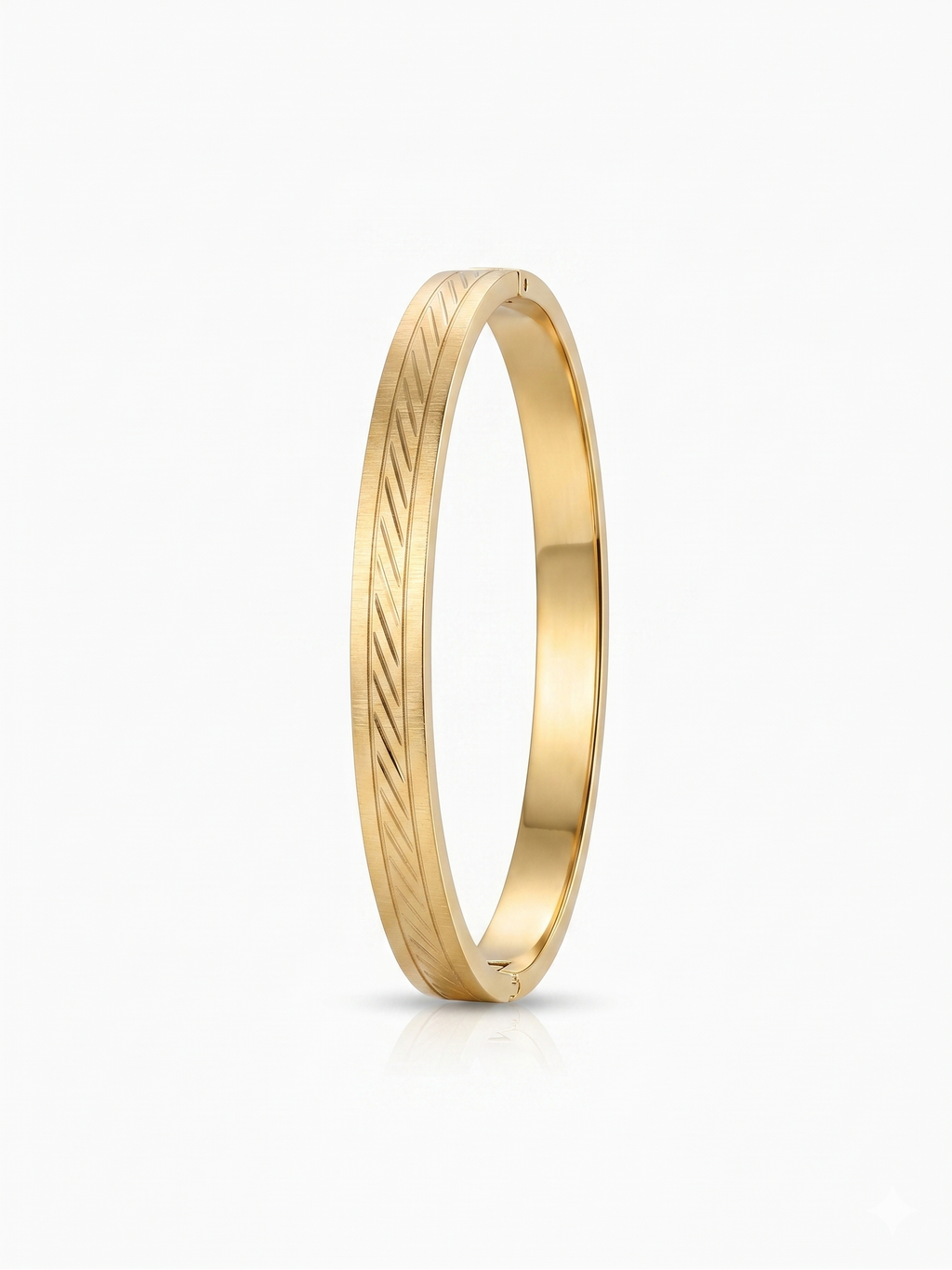 Linear Etch Gold Men's Bracelet - 18K Gold Plated