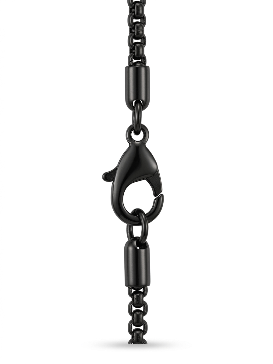 Matte Black Octagonal Onyx Pendant Necklace