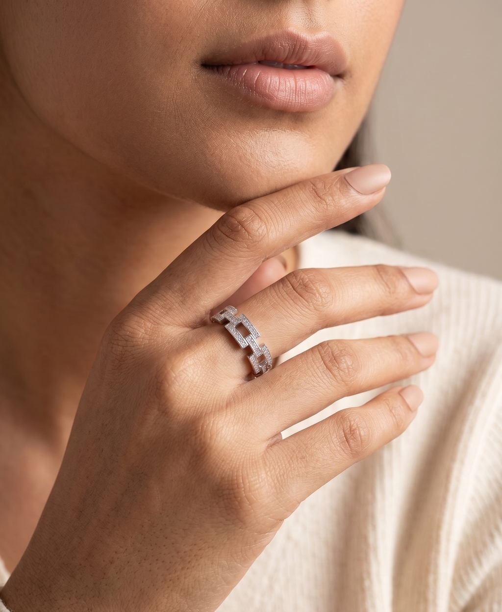 The Glitz Adjustable Cuban Link Ring