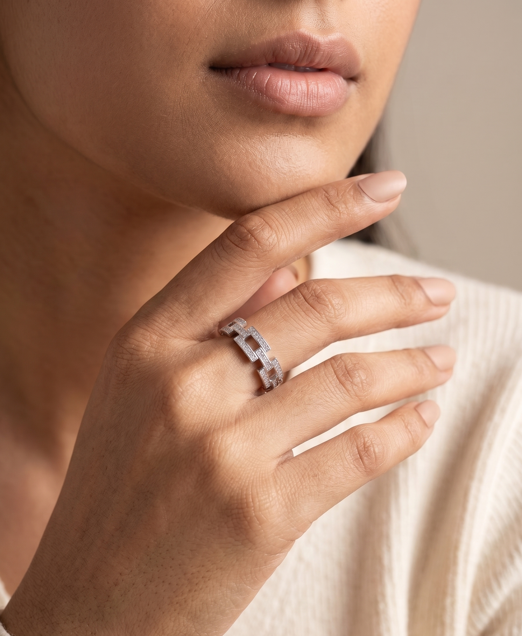 The Glitz Adjustable Cuban Link Ring