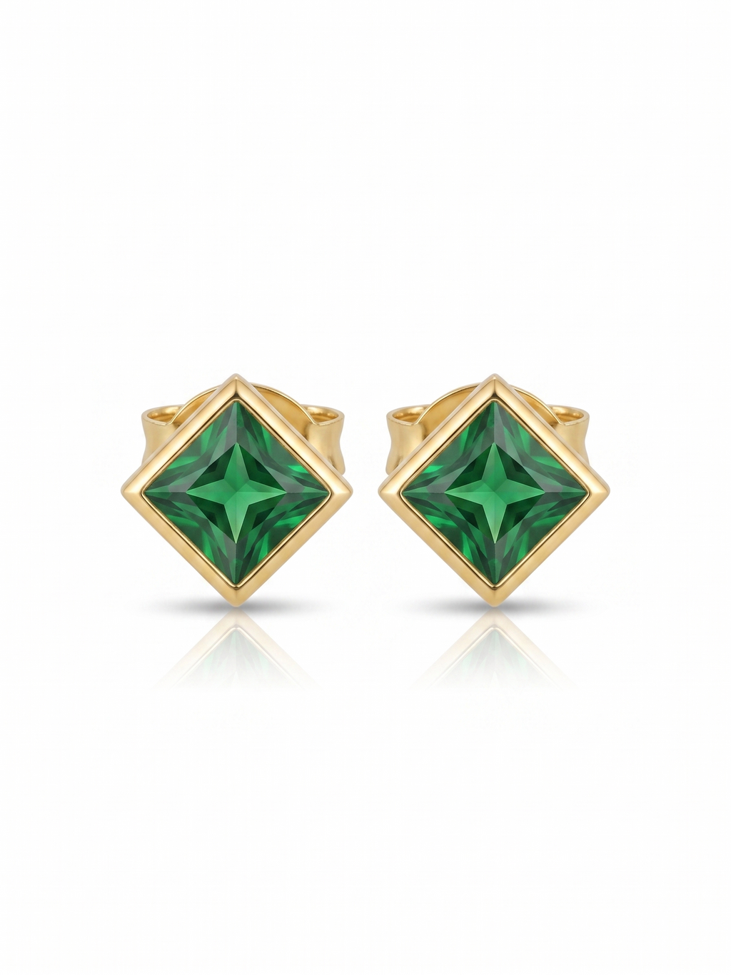 Emerald Eden Studs - 18K Gold Plated