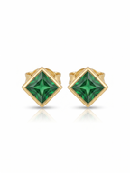 Emerald Eden Studs - 18K Gold Plated