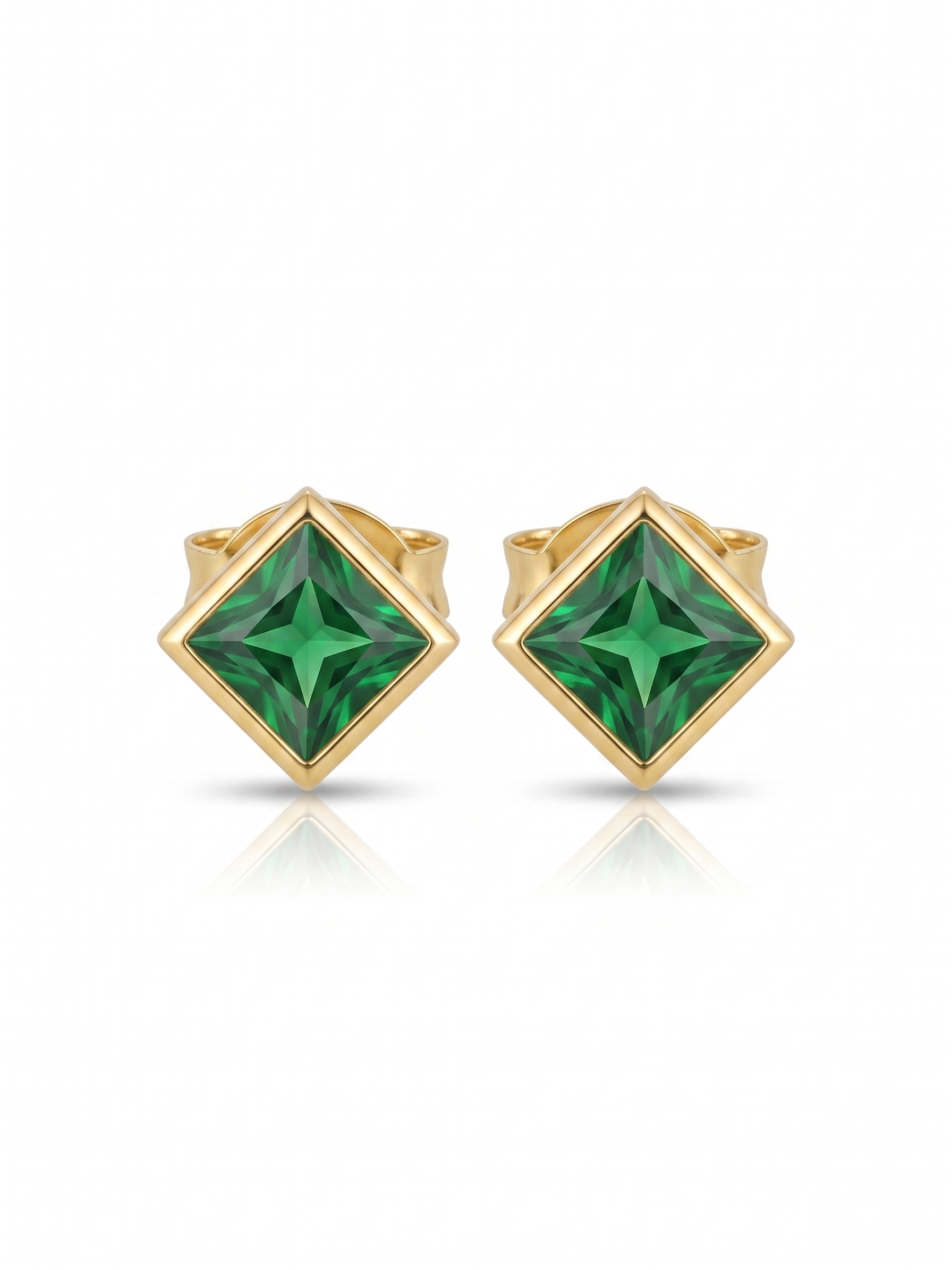 Emerald Eden Studs - 18K Gold Plated
