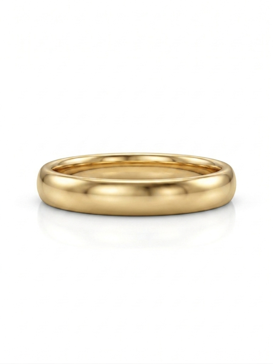 Men’s Classic Domed Band - 18K Gold Plated