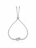 Silver Infinite Knot Baguette Adjustable Bracelet