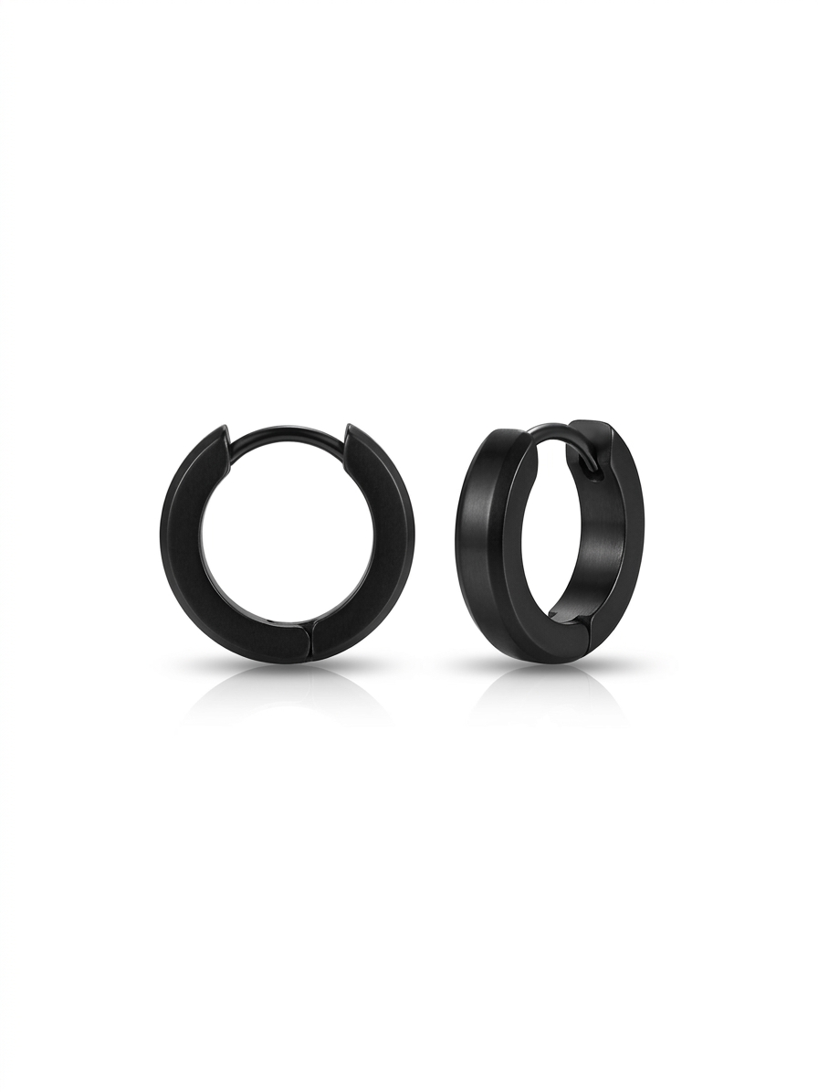 Men's Stealth Huggie Hoops