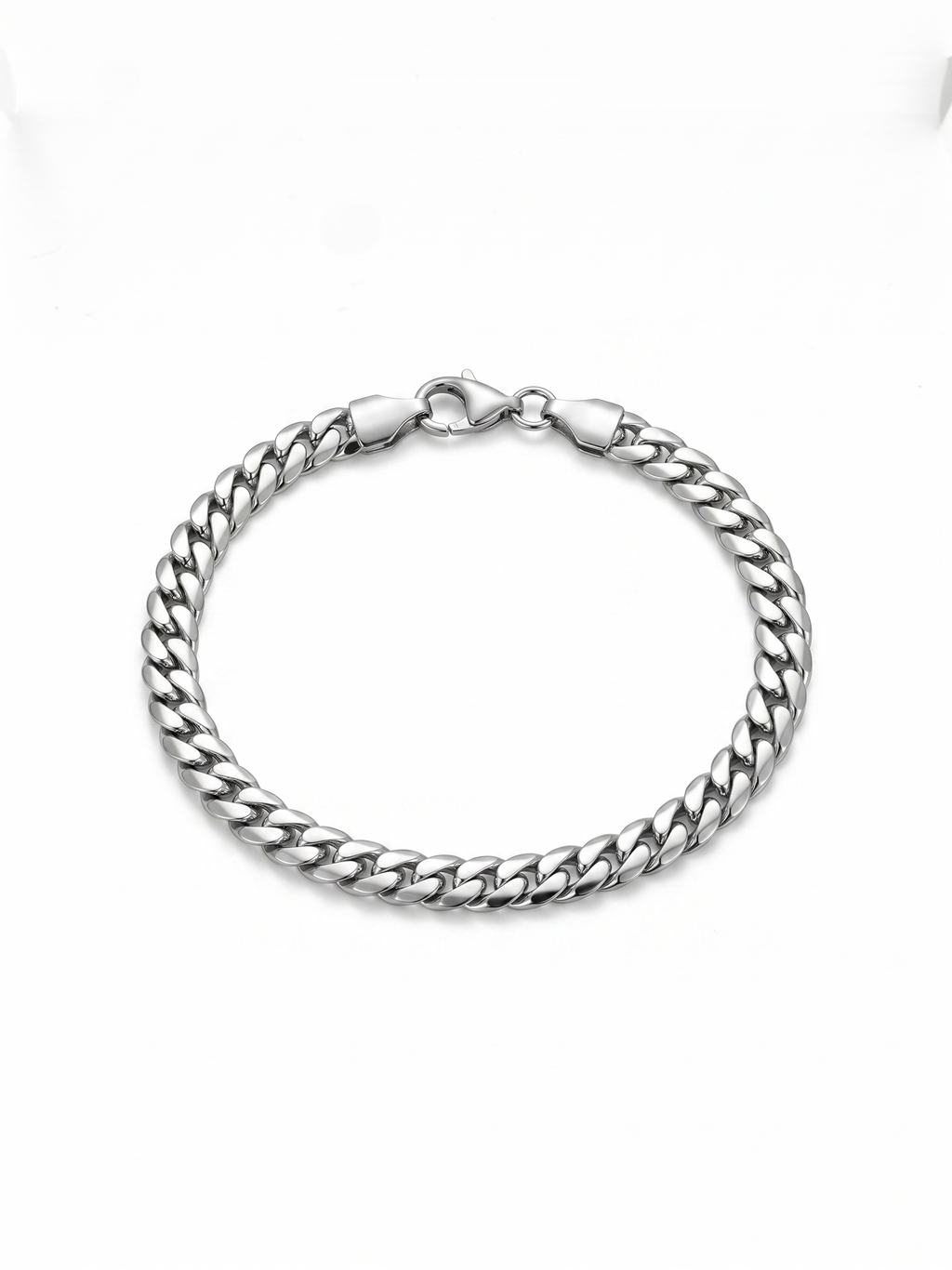 Silver-toned Cuban Chain Bracelet