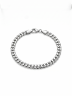 Silver-toned Cuban Chain Bracelet