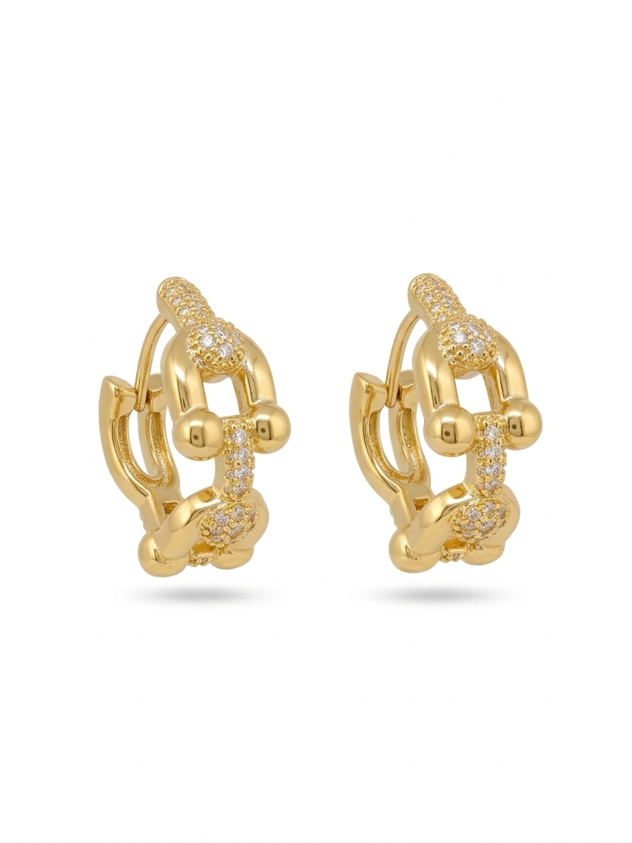 Pavé Huggie Hoops - 18K Gold Plated